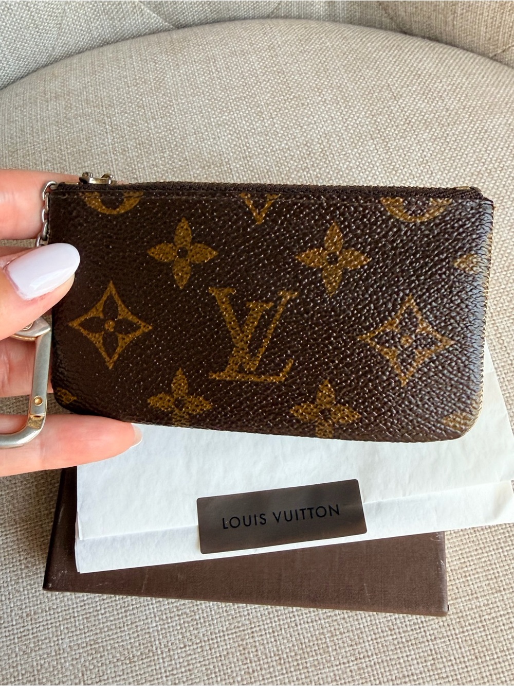 Louis Vuitton VINTAGE Monogram Coin Pouch Key Cles Wallet Vintage 882 ET 1988 - Picture 7 of 12